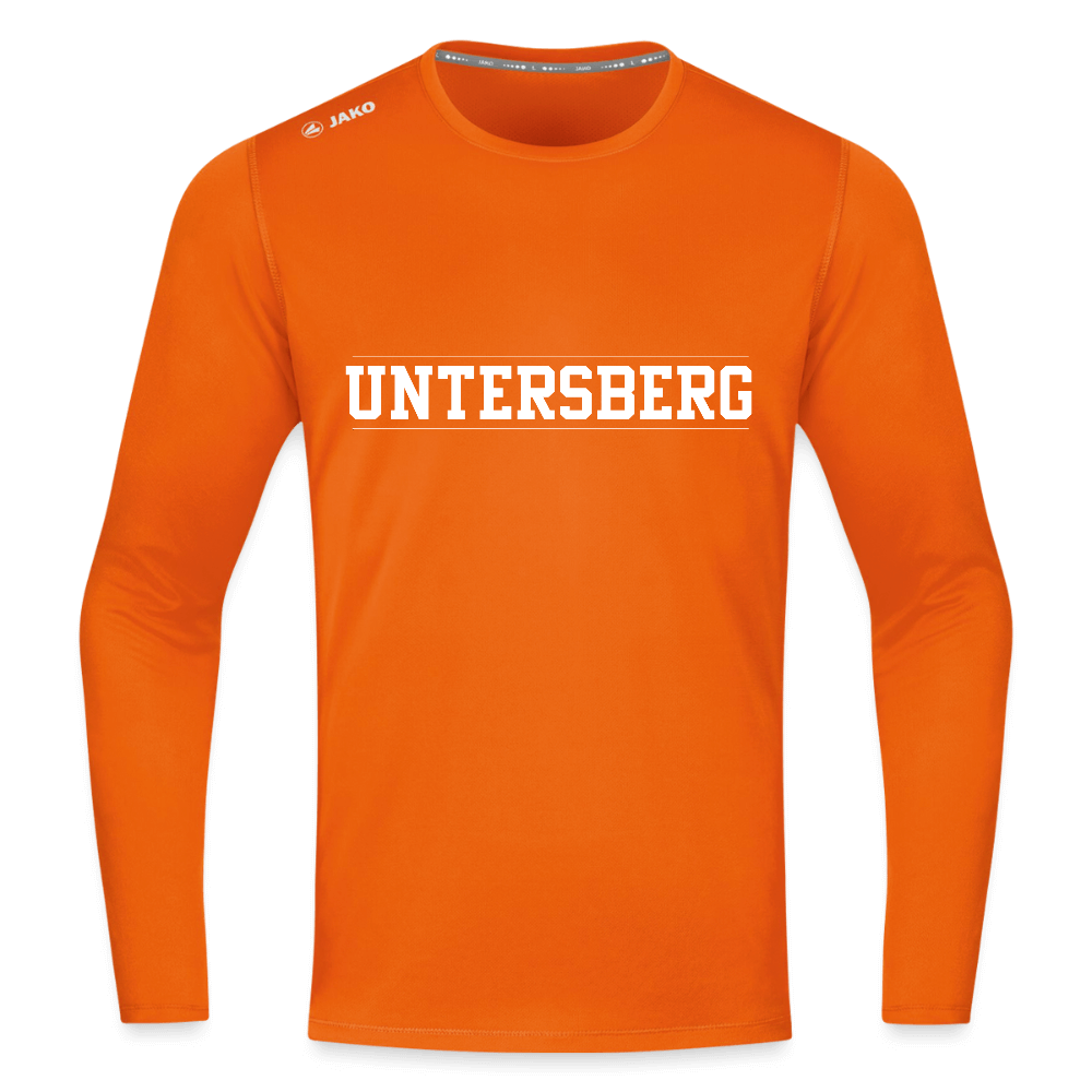 Untersberg Männer JAKO Langarmshirt vers. Farben 1xDruck weiß - Neonorange