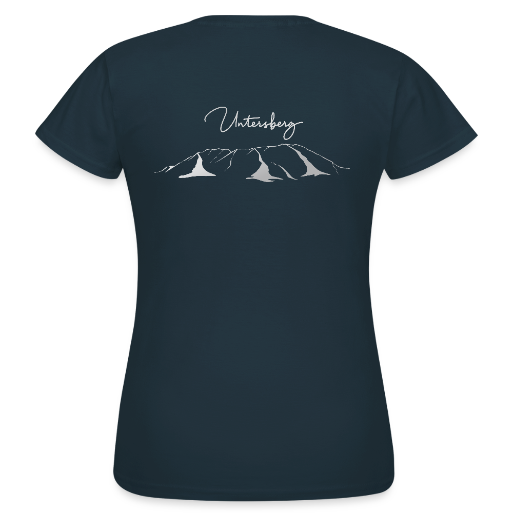 Untersberg Frauen Premium T-Shirt Navy 4xDruck Silber - Navy