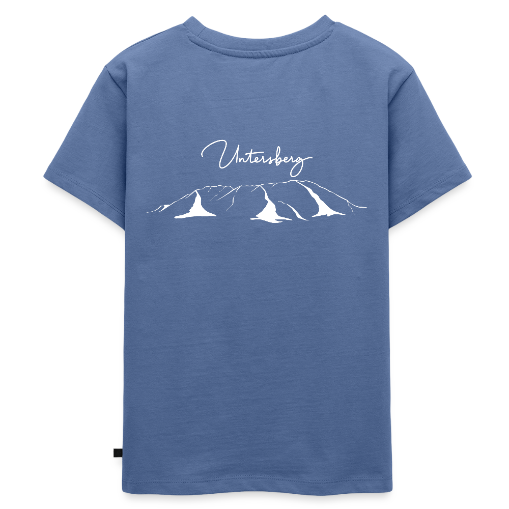 Untersberg Kinder Premium T-Shirt vers. Farben 2xDruck Weiß - Taubenblau