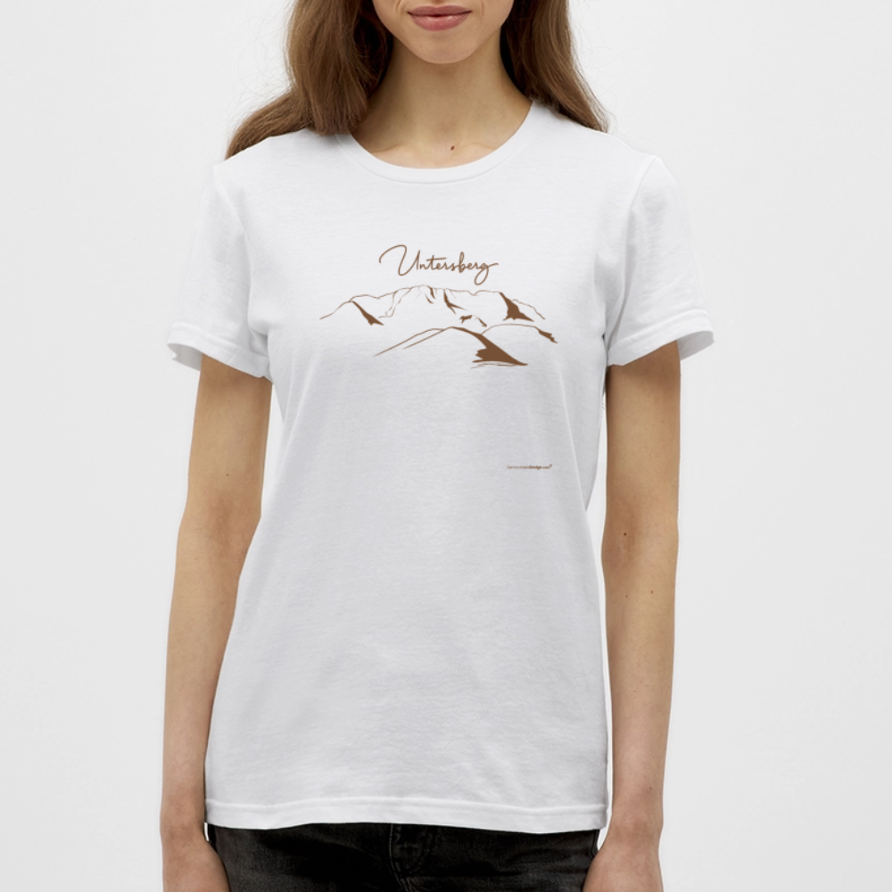 Untersberg Frauen Premium T-Shirt in vers. Farben Schokobraun - Weiß