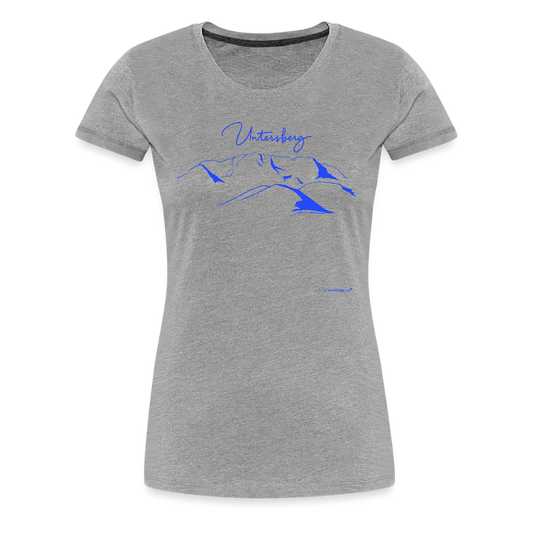 Untersberg Frauen Premium T-Shirt vers. Farben Azurblau - Grau meliert