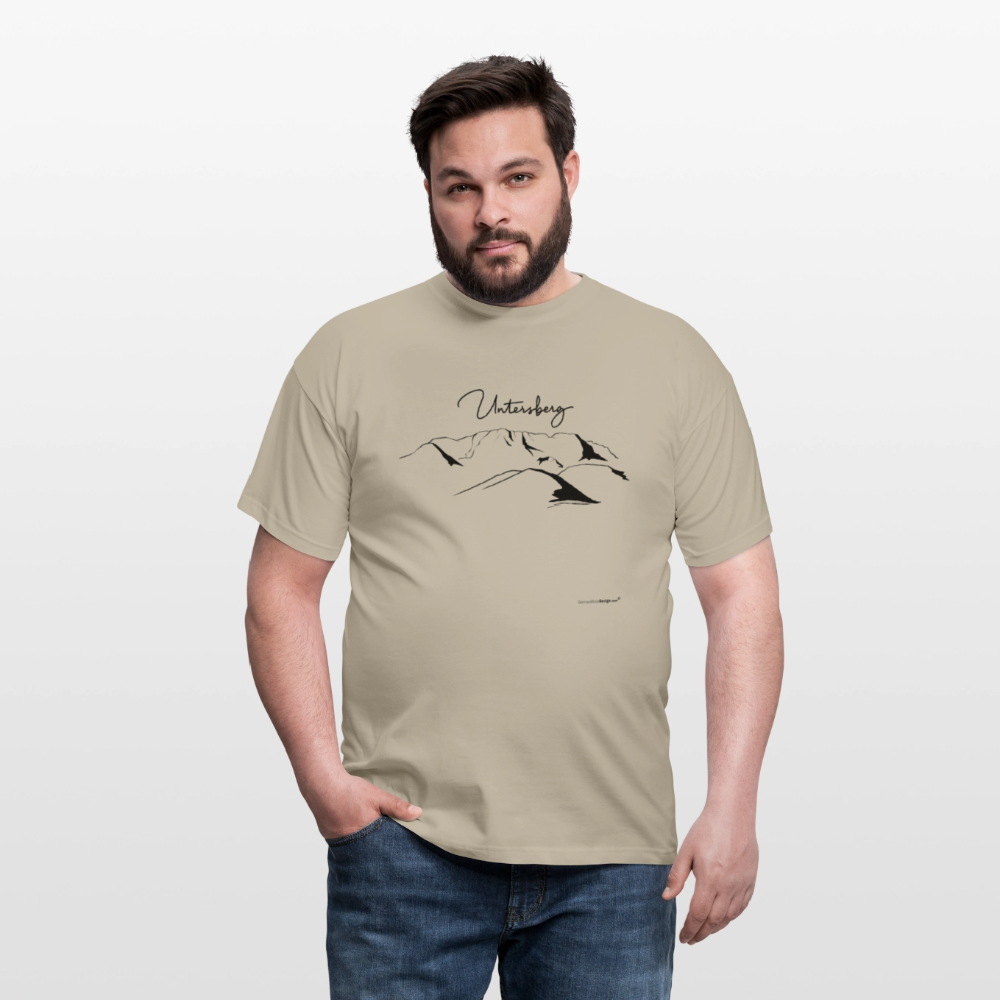 Untersberg Männer Premium T-Shirt in vers. Farben 1xDruck Schwarz - Sandbeige