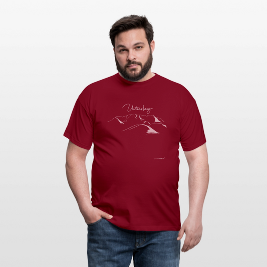 Untersberg Männer Premium T-Shirt Ziegelrot 4xDruck Rosé - Ziegelrot