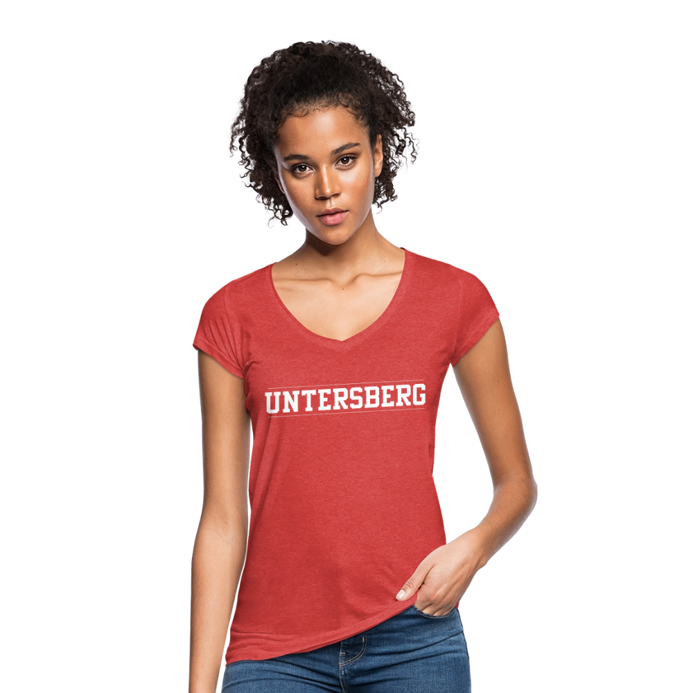 Frauen Vintage Untersberg T-Shirt - Rot meliert