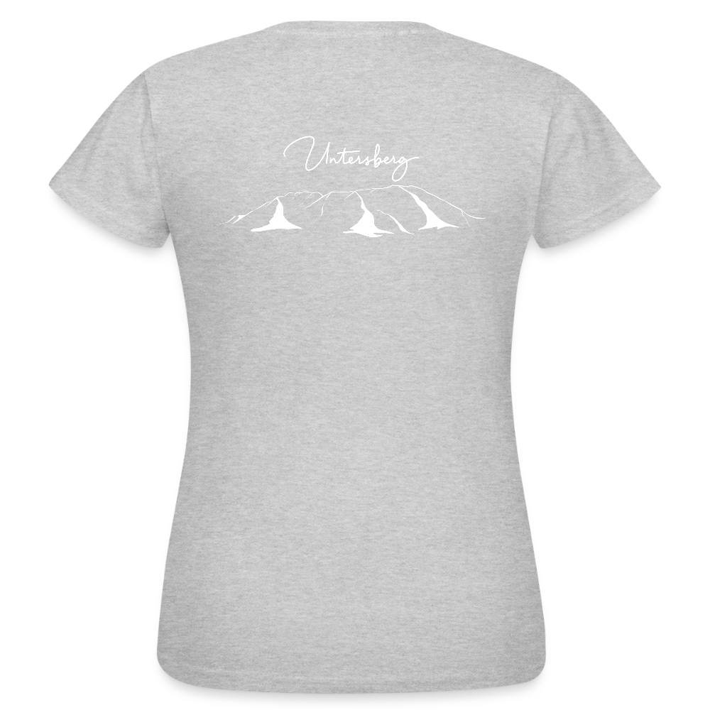 Untersberg Frauen Premium T-Shirt vers. Farben 4xDruck Weiss - Grau meliert
