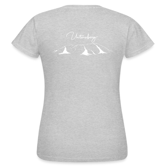 Untersberg Frauen Premium T-Shirt vers. Farben 4xDruck Weiss - Grau meliert
