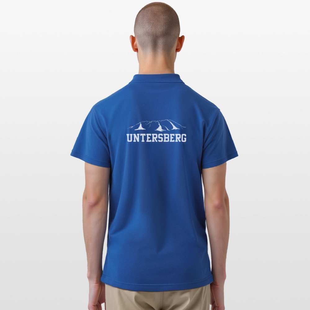 Männer Poloshirt "Untersberg" exklusiv in schwarz - Royalblau