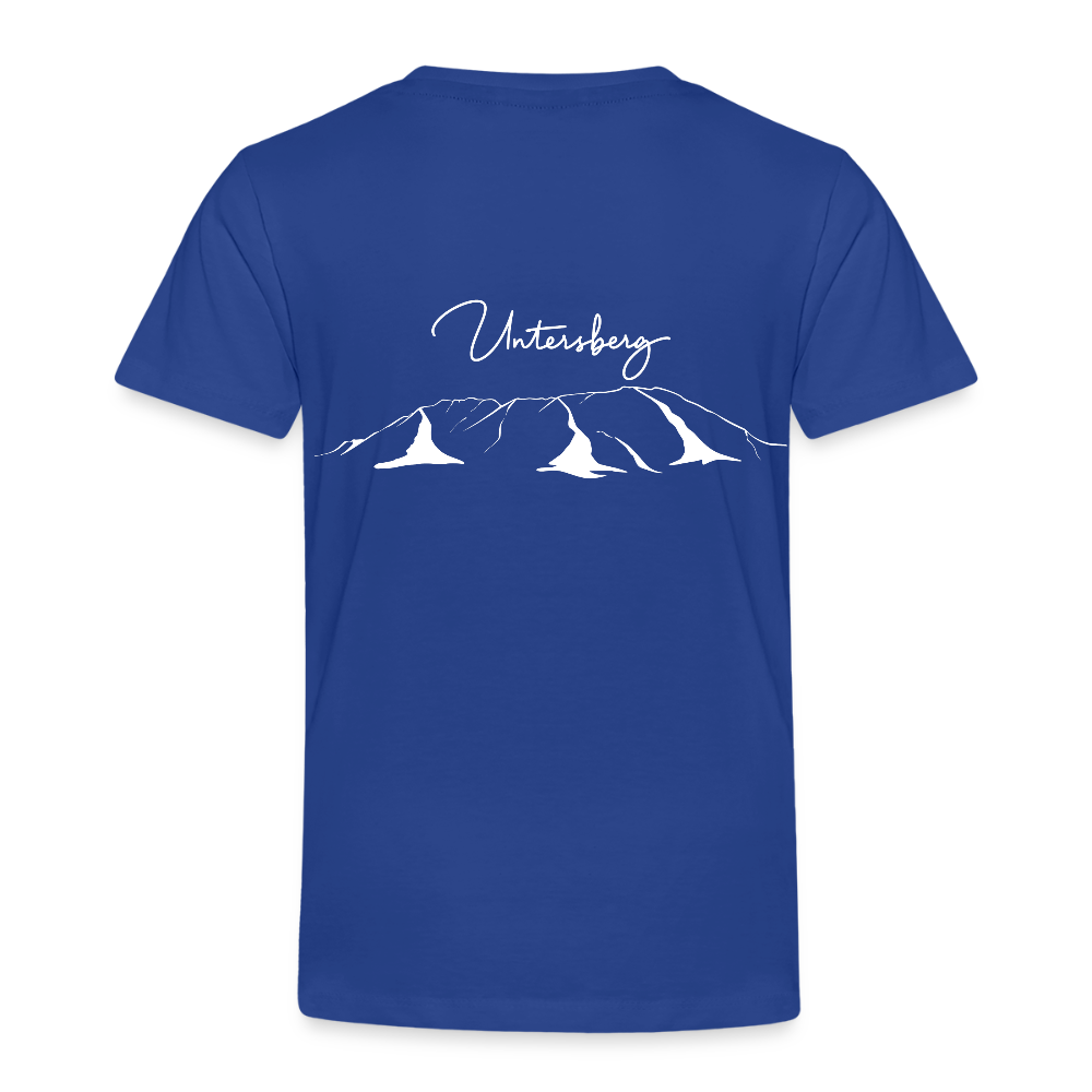 Untersberg Kinder Premium T-Shirt vers. Farben 2xDruck Weiß - Königsblau