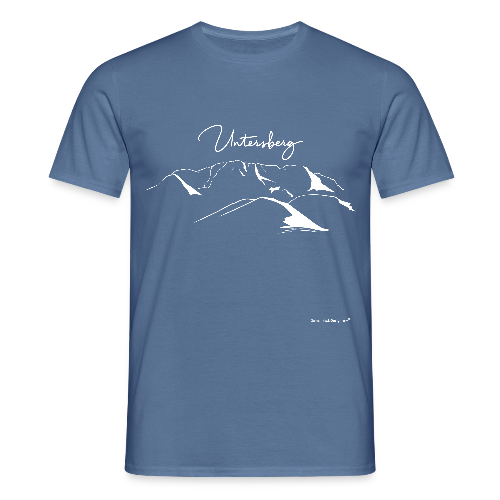 Untersberg Männer Premium T-Shirt in vers. Farben 1xDruck Weiss - Taubenblau 