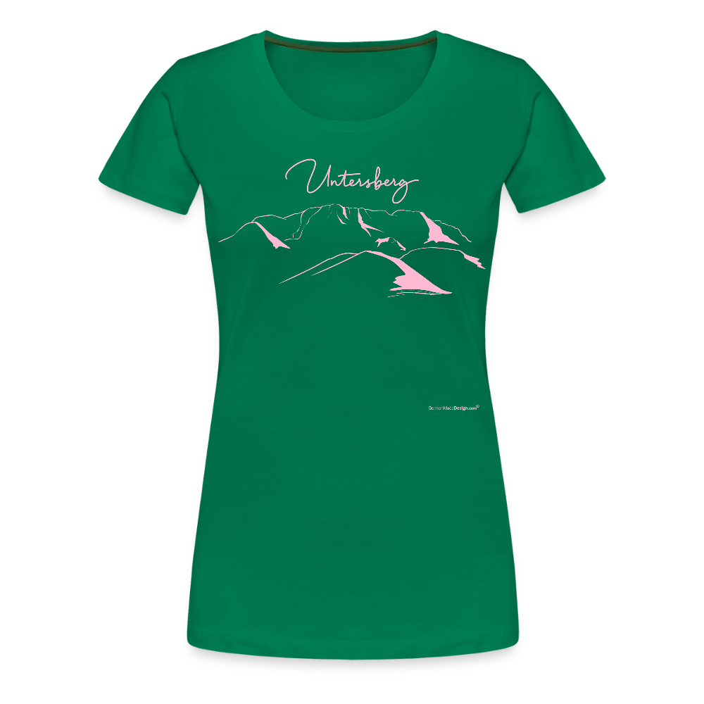 Untersberg Frauen Premium T-Shirt vers. Farben 2xDruck Rosa - Kelly Green