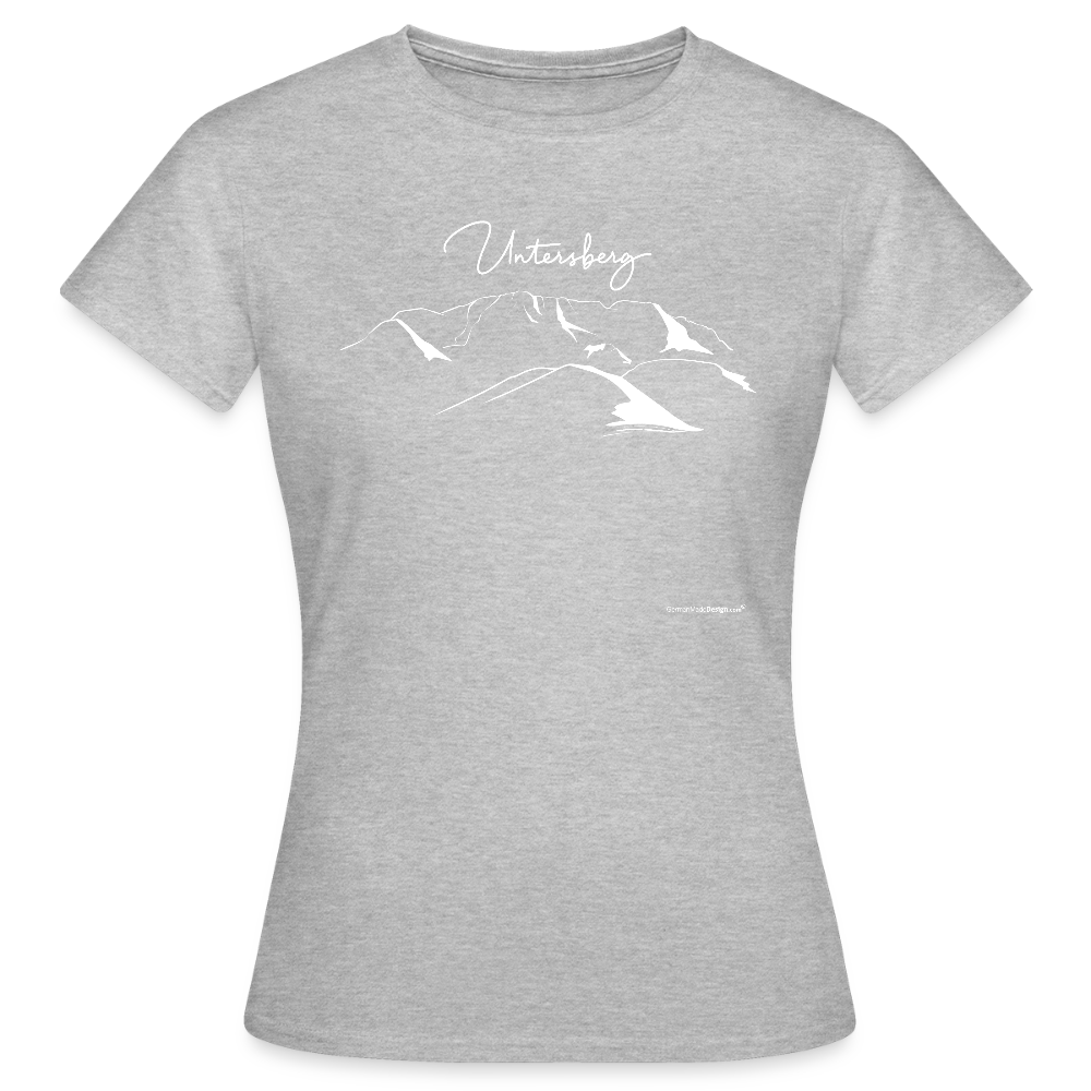 Untersberg Frauen Premium T-Shirt vers. Farben 4xDruck Weiss - Grau meliert