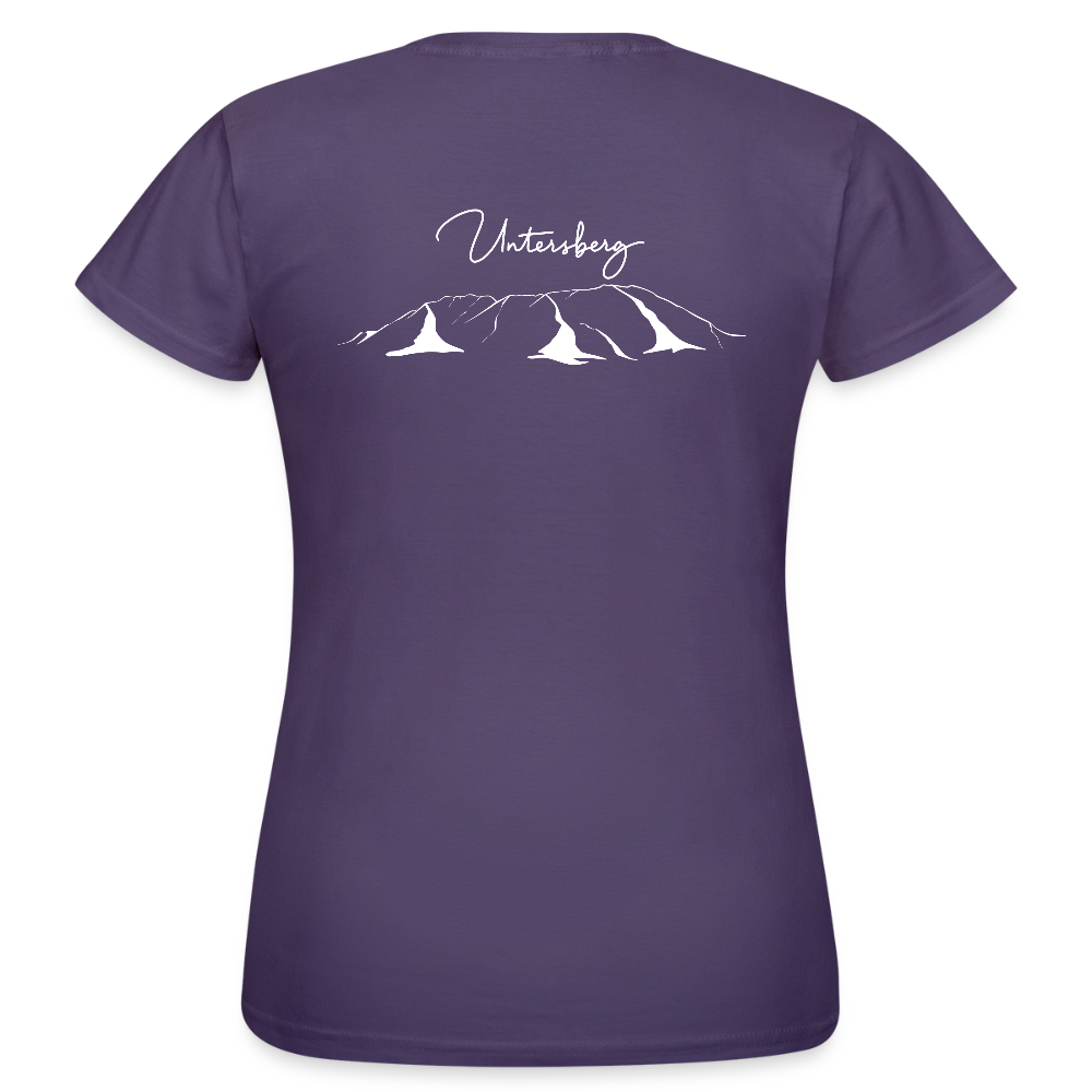 Untersberg Frauen Premium T-Shirt vers. Farben 4xDruck Weiss - Dunkellila