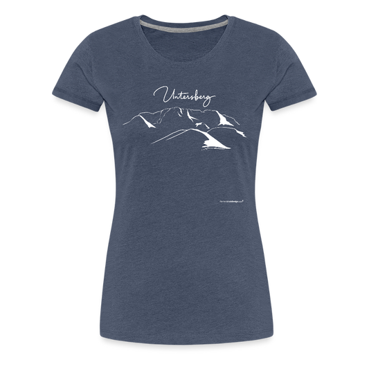 Untersberg T-Shirts Frauen vers. Farben 1xDruck weiss - Blau meliert