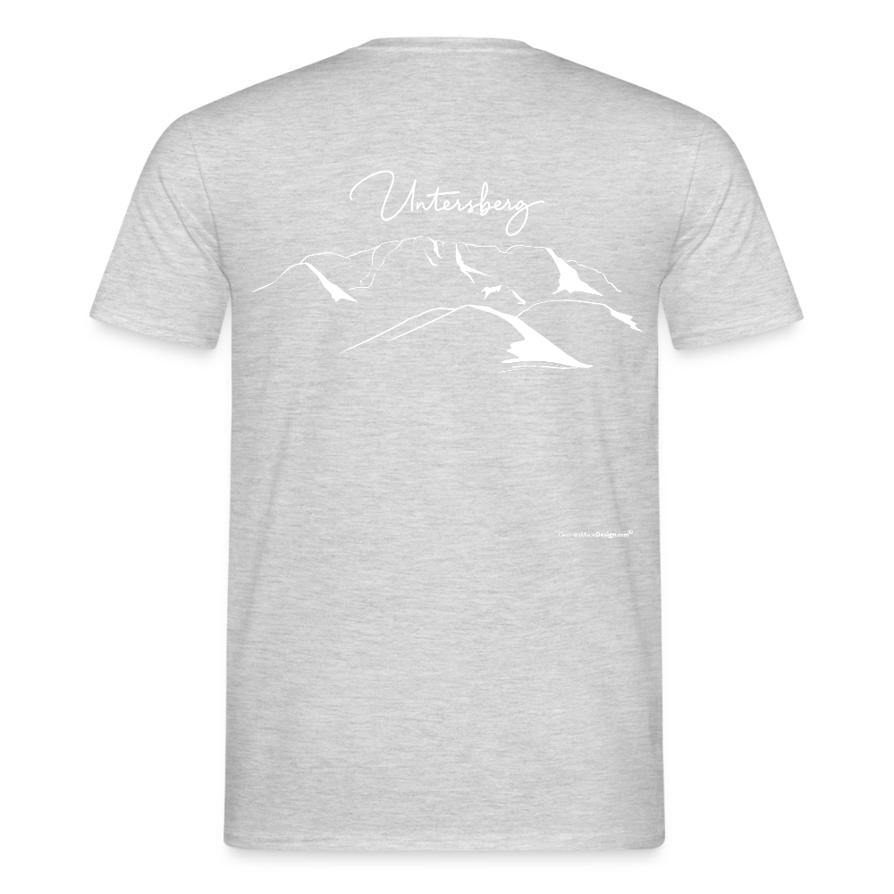 UNTERSBERG Schriftzug - Männer T-Shirt Premium Qualität - Grau meliert