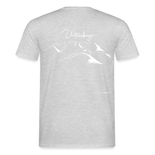 UNTERSBERG Schriftzug - Männer T-Shirt Premium Qualität - Grau meliert