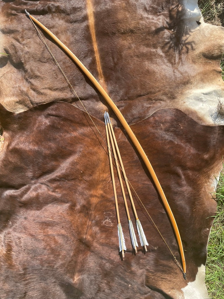 Eiben Langbogen (Warbow) 90lbs auf 30inch - 74inch Länge - inkl. 3 Pfeile