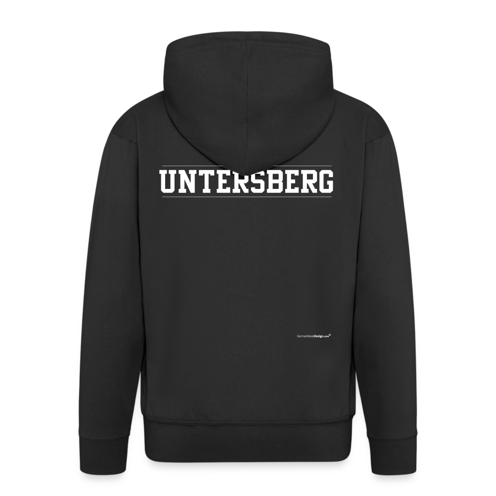 UNTERSBERG Schriftzug - Männer Premium Kapuzenjacke - Schwarz