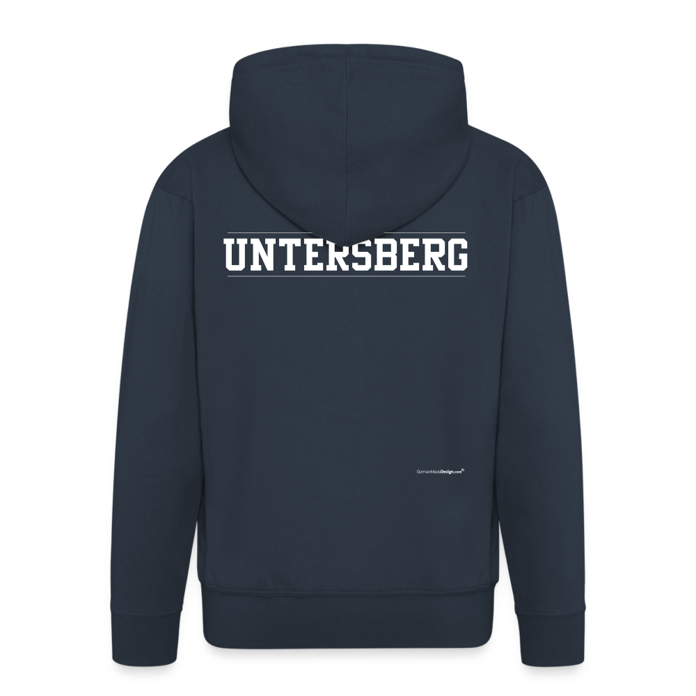 UNTERSBERG Schriftzug - Männer Premium Kapuzenjacke - Navy
