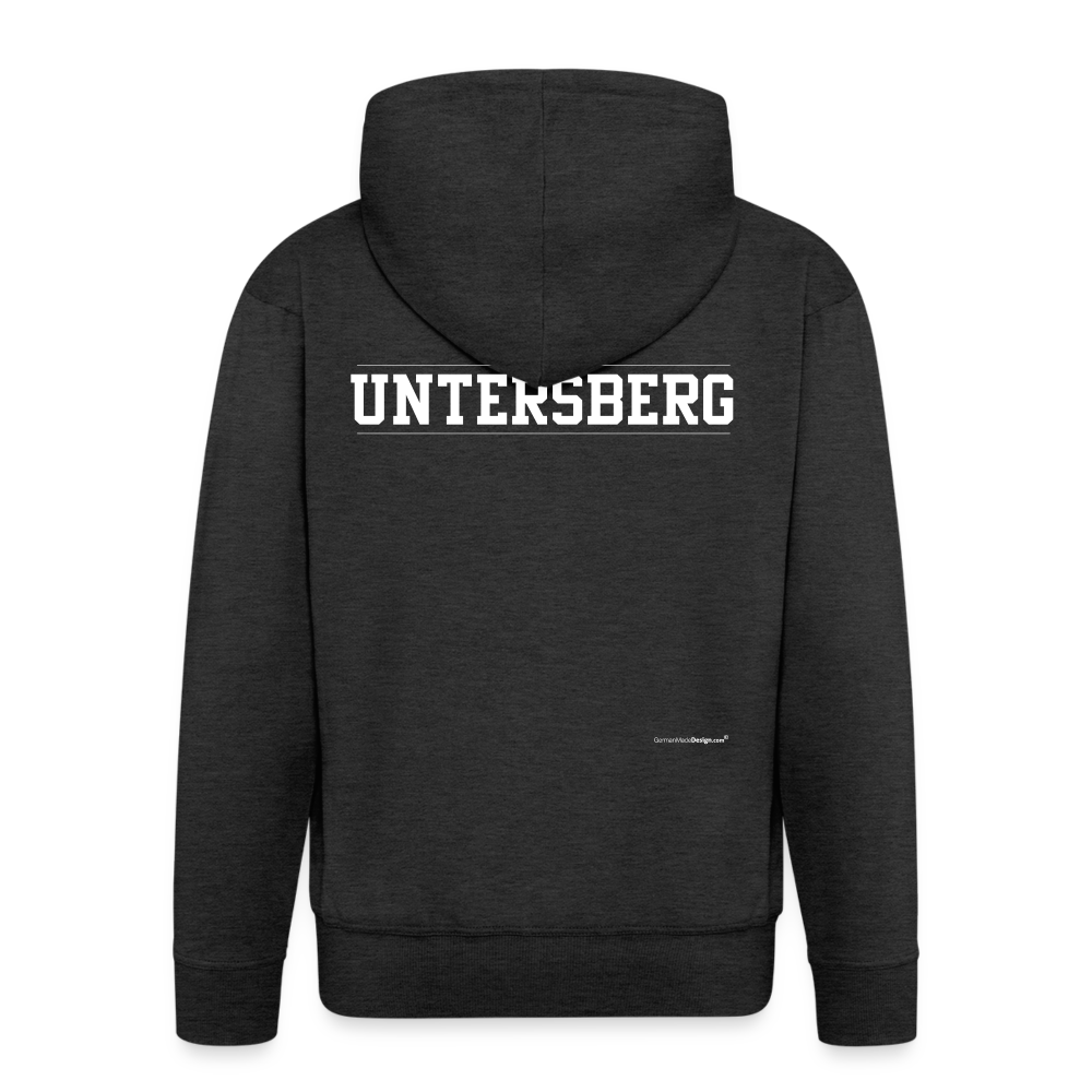 UNTERSBERG Schriftzug - Männer Premium Kapuzenjacke - Anthrazit