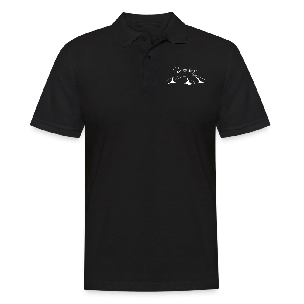 Männer Poloshirt "Untersberg" exklusiver 2 Seiten Druck - Schwarz