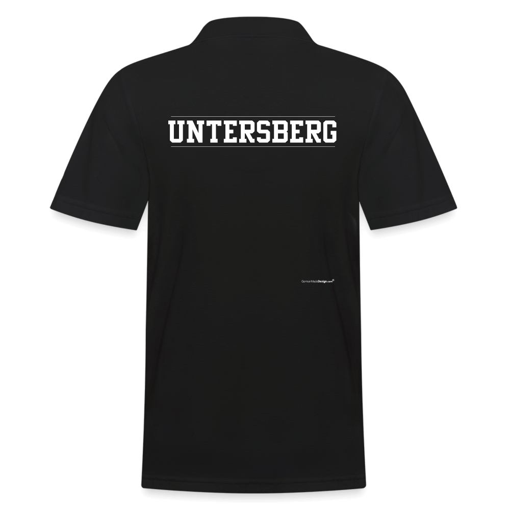 Männer Poloshirt "Untersberg" exklusiver 2 Seiten Druck - Schwarz