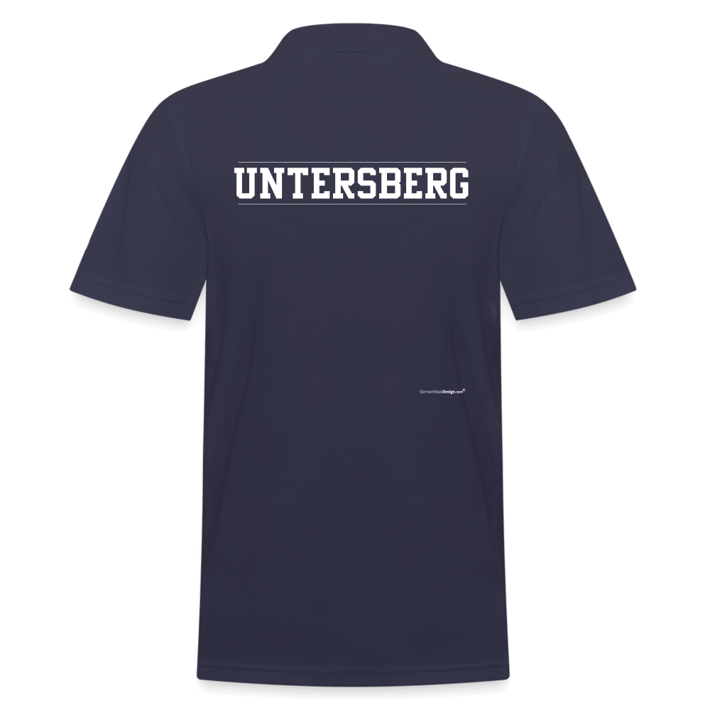 Männer Poloshirt "Untersberg" exklusiver 2 Seiten Druck - Navy