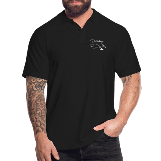 Männer Poloshirt "Untersberg" exklusiv in schwarz - Schwarz