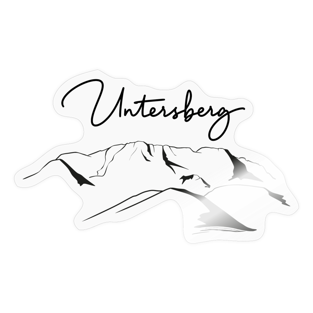 Untersberg Aufkleber schwarz - Transparent glänzend