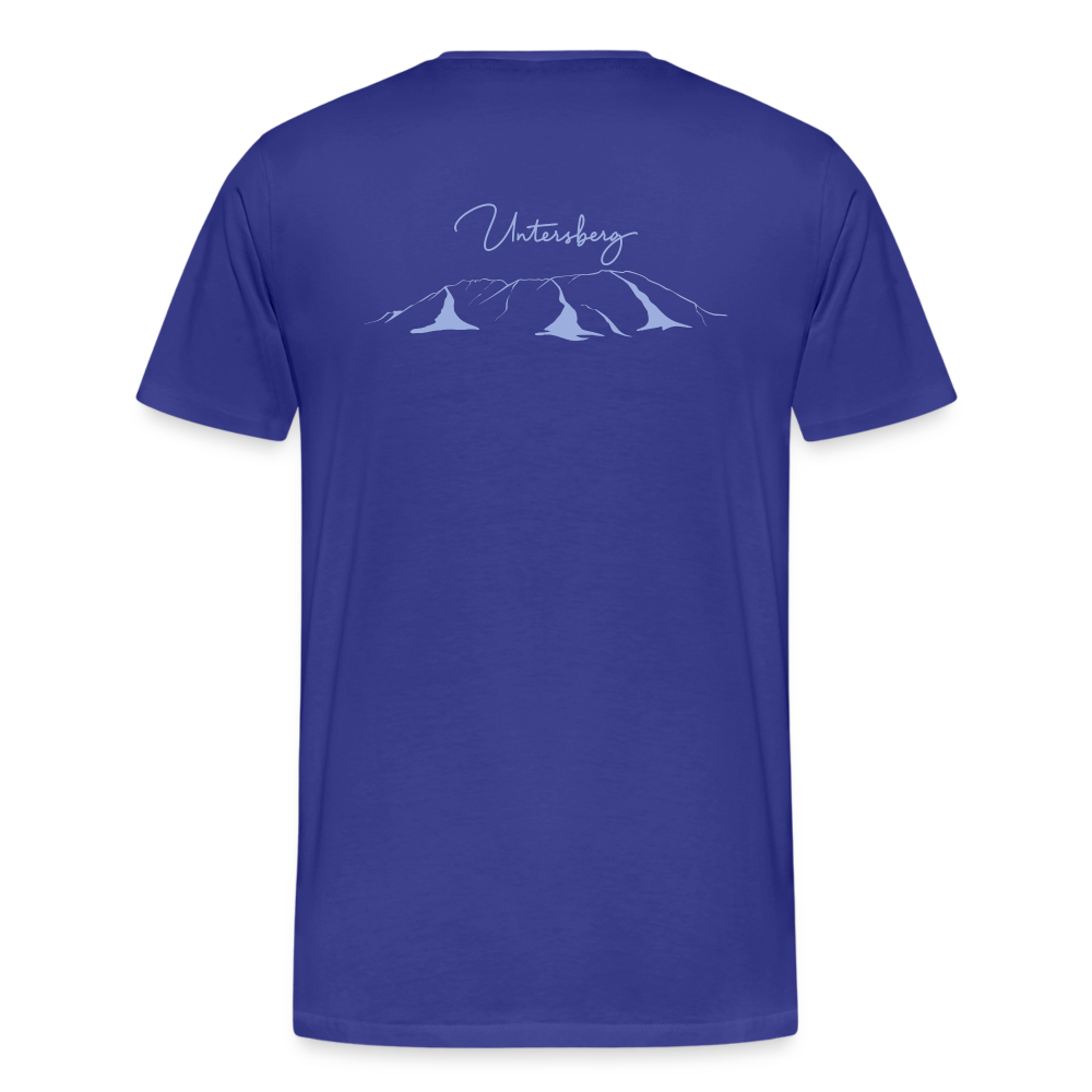 Männer Premium T-Shirt "Untersberg" 2 Seiten Druck in Blau meliert - Königsblau