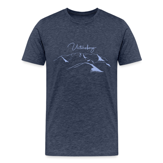 Männer Premium T-Shirt "Untersberg" 2 Seiten Druck in Blau meliert - Blau meliert