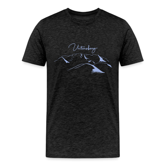Männer Premium T-Shirt "Untersberg" 2 Seiten Druck in Blau meliert - Anthrazit