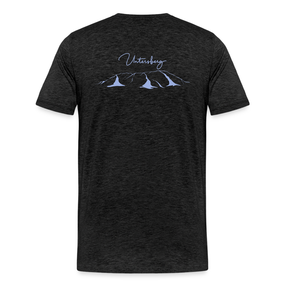 Männer Premium T-Shirt "Untersberg" 2 Seiten Druck in Blau meliert - Anthrazit
