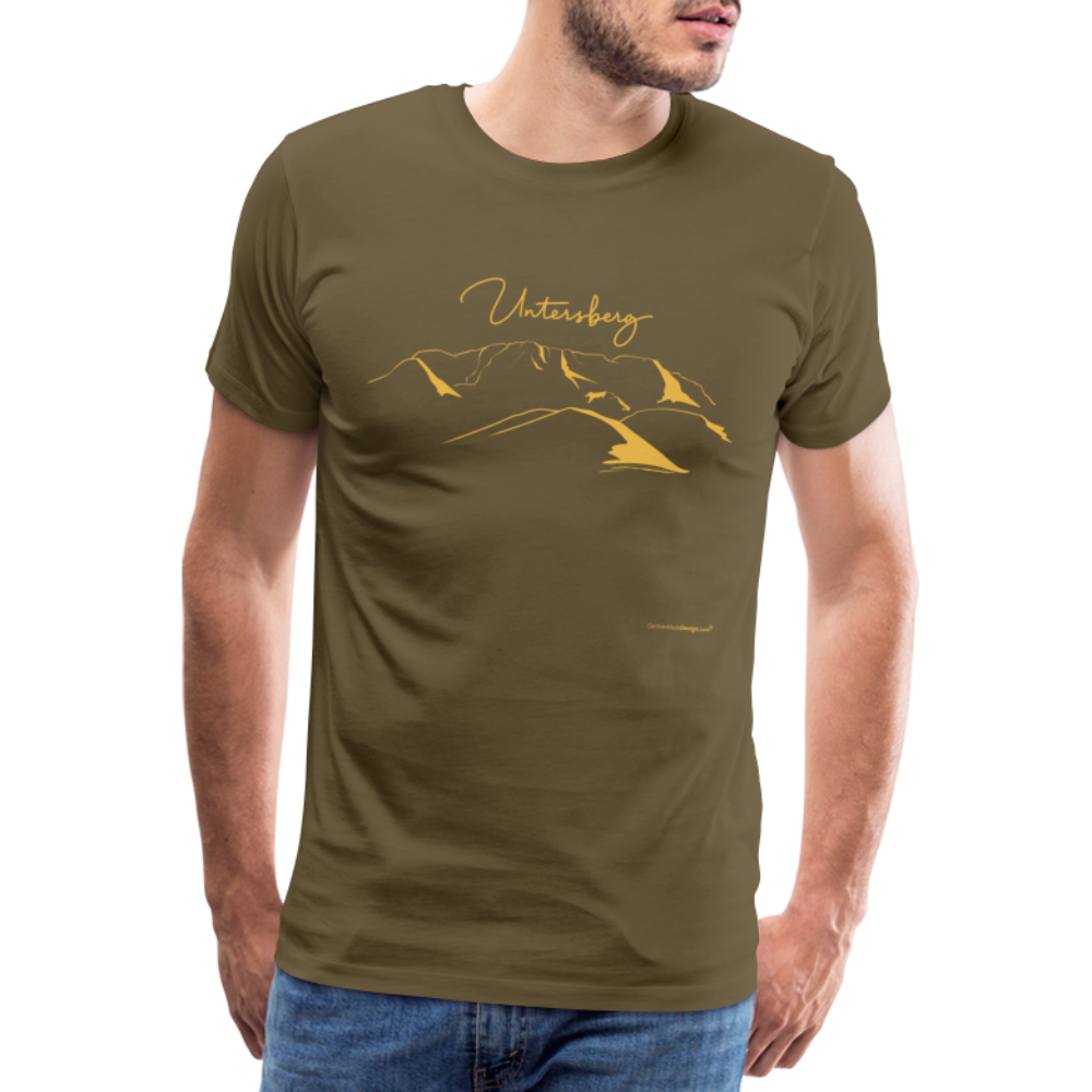 Männer Premium T-Shirt in Kaki Untersberg in Ocker - Khaki