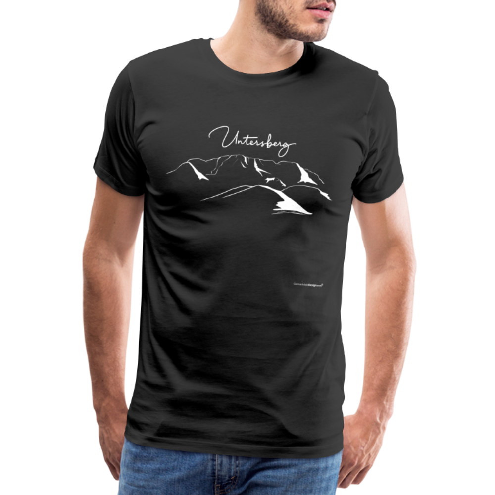 Männer Premium T-Shirt in Schwarz Untersberg in Weiss - Schwarz