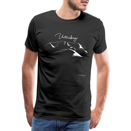 Männer Premium T-Shirt in Schwarz Untersberg in Weiss - Schwarz