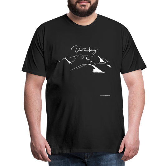Männer Premium T-Shirt in Schwarz Untersberg in Weiss - Schwarz