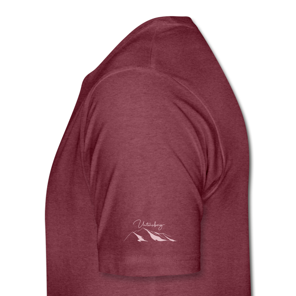 Männer Premium T-Shirt in Bordeauxrot Untersberg 4 Seiten Druck in Rosé - Bordeauxrot meliert
