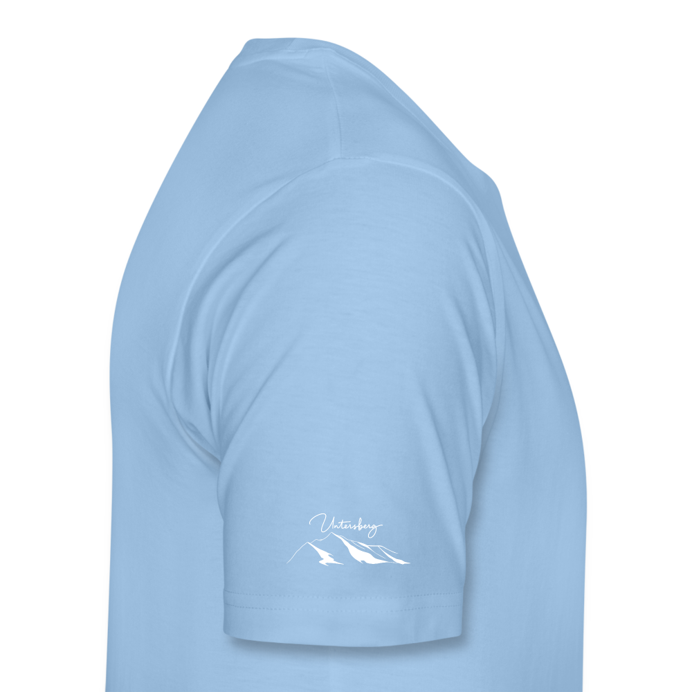 Männer Premium T-Shirt in verschiedenen Farben Untersberg 4 Seiten Druck in Weiss - Sky