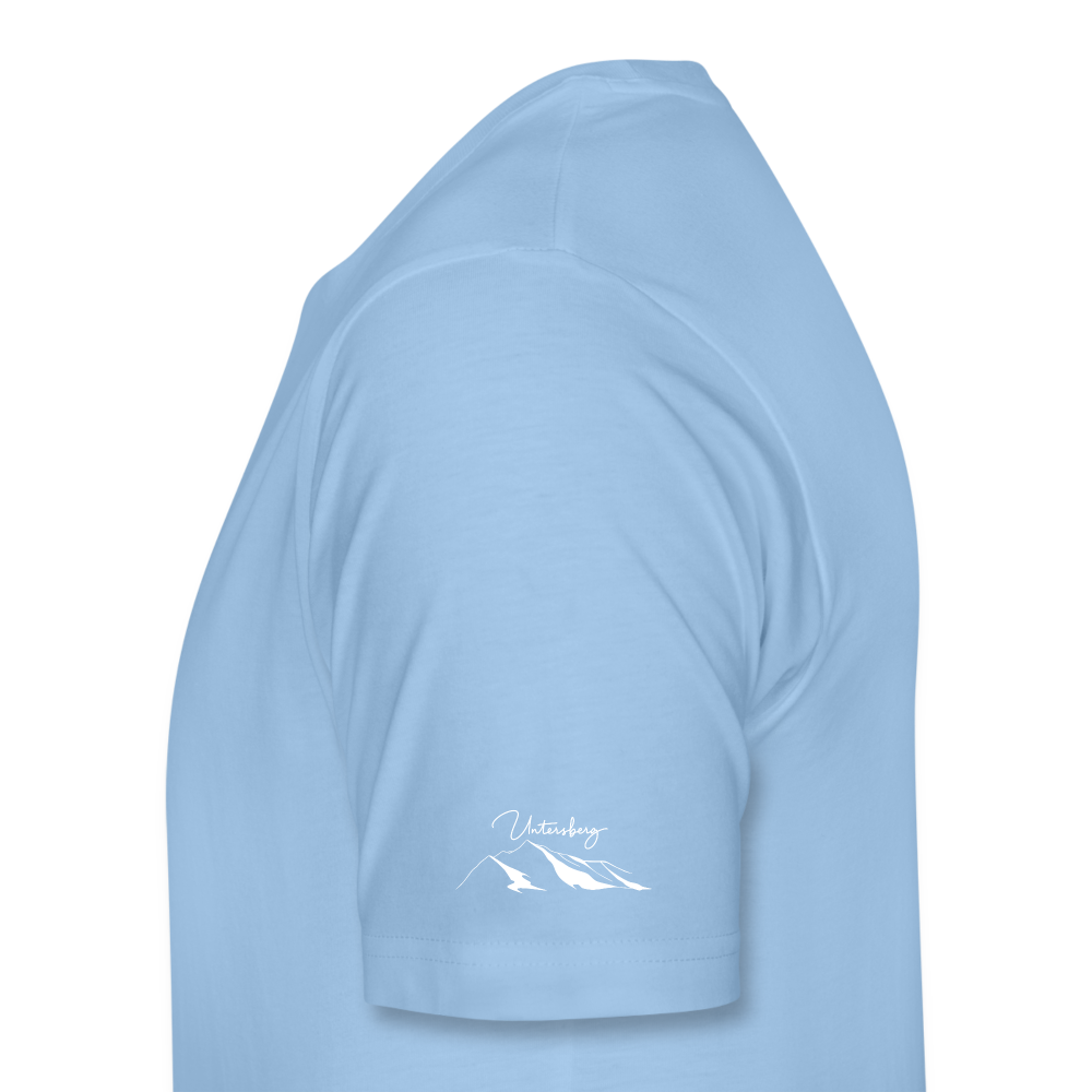 Männer Premium T-Shirt in verschiedenen Farben Untersberg 4 Seiten Druck in Weiss - Sky