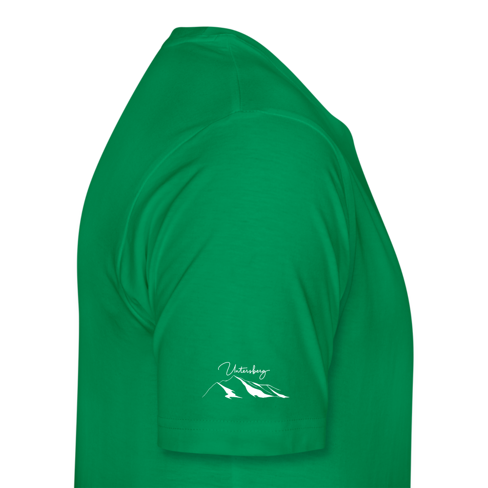 Männer Premium T-Shirt in verschiedenen Farben Untersberg 4 Seiten Druck in Weiss - Kelly Green
