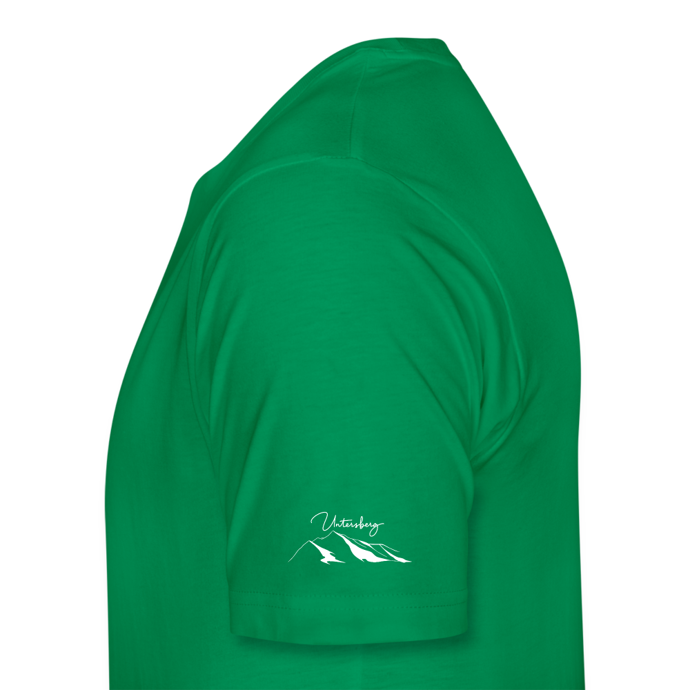 Männer Premium T-Shirt in verschiedenen Farben Untersberg 4 Seiten Druck in Weiss - Kelly Green