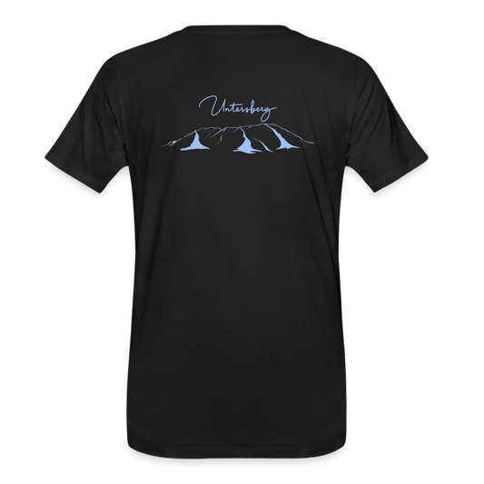 Premium Bio T-Shirt versch. Farben Untersberg 4xDruck in Navyblau - Schwarz