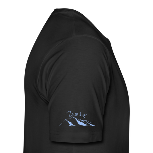 Premium Bio T-Shirt versch. Farben Untersberg 4xDruck in Navyblau - Schwarz