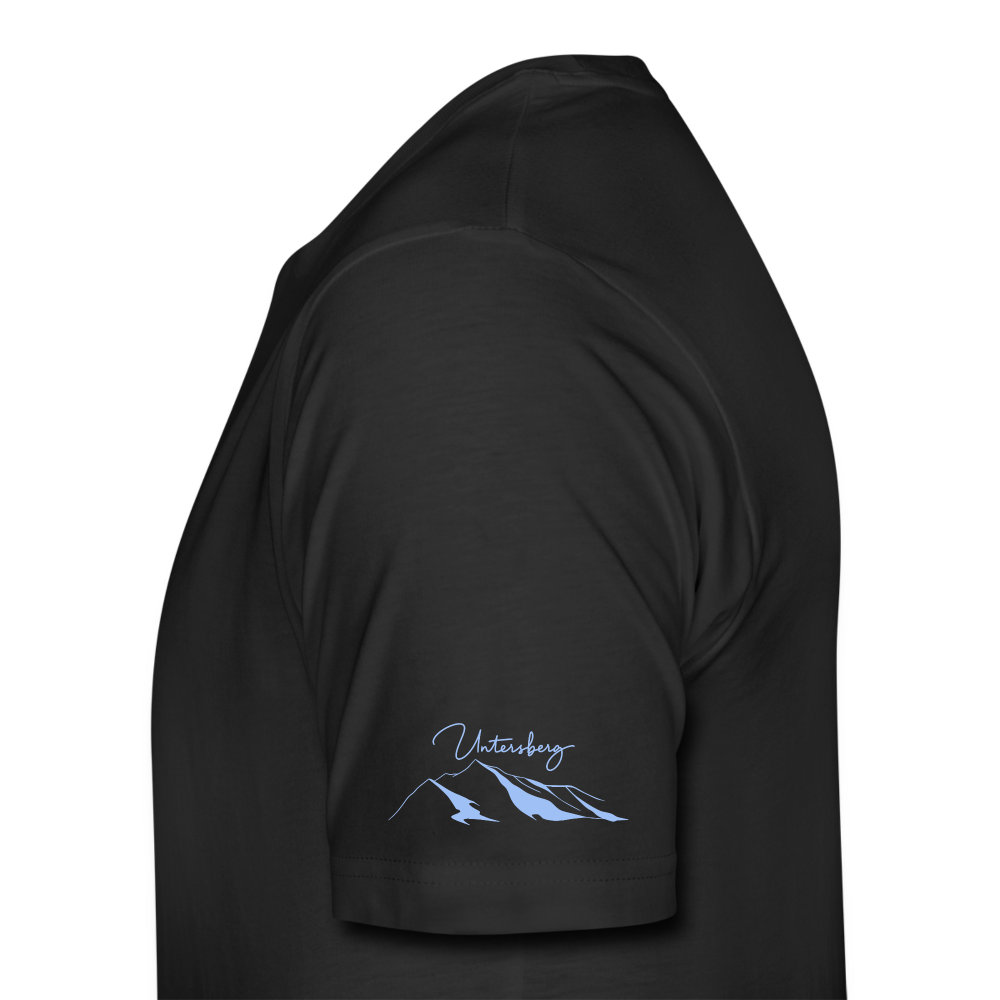 Premium Bio T-Shirt versch. Farben Untersberg 4xDruck in Navyblau - Schwarz