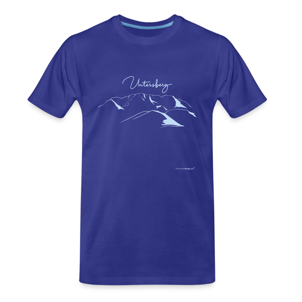Premium Bio T-Shirt versch. Farben Untersberg 4xDruck in Navyblau - Königsblau