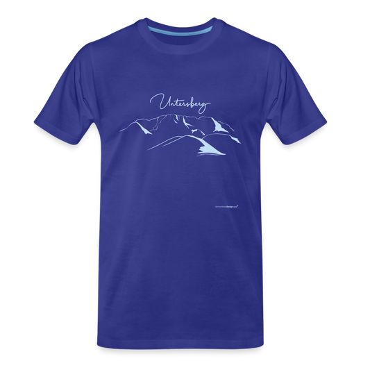 Premium Bio T-Shirt versch. Farben Untersberg 4xDruck in Navyblau - Königsblau