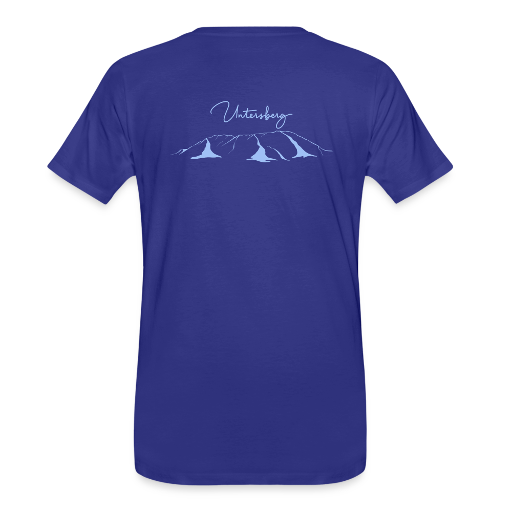 Premium Bio T-Shirt versch. Farben Untersberg 4xDruck in Navyblau - Königsblau