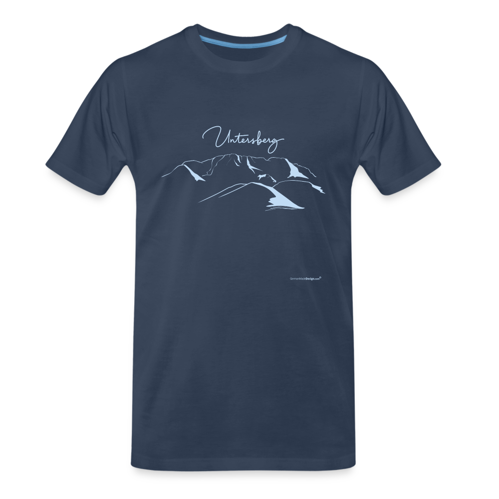 Premium Bio T-Shirt versch. Farben Untersberg 4xDruck in Navyblau - Navy