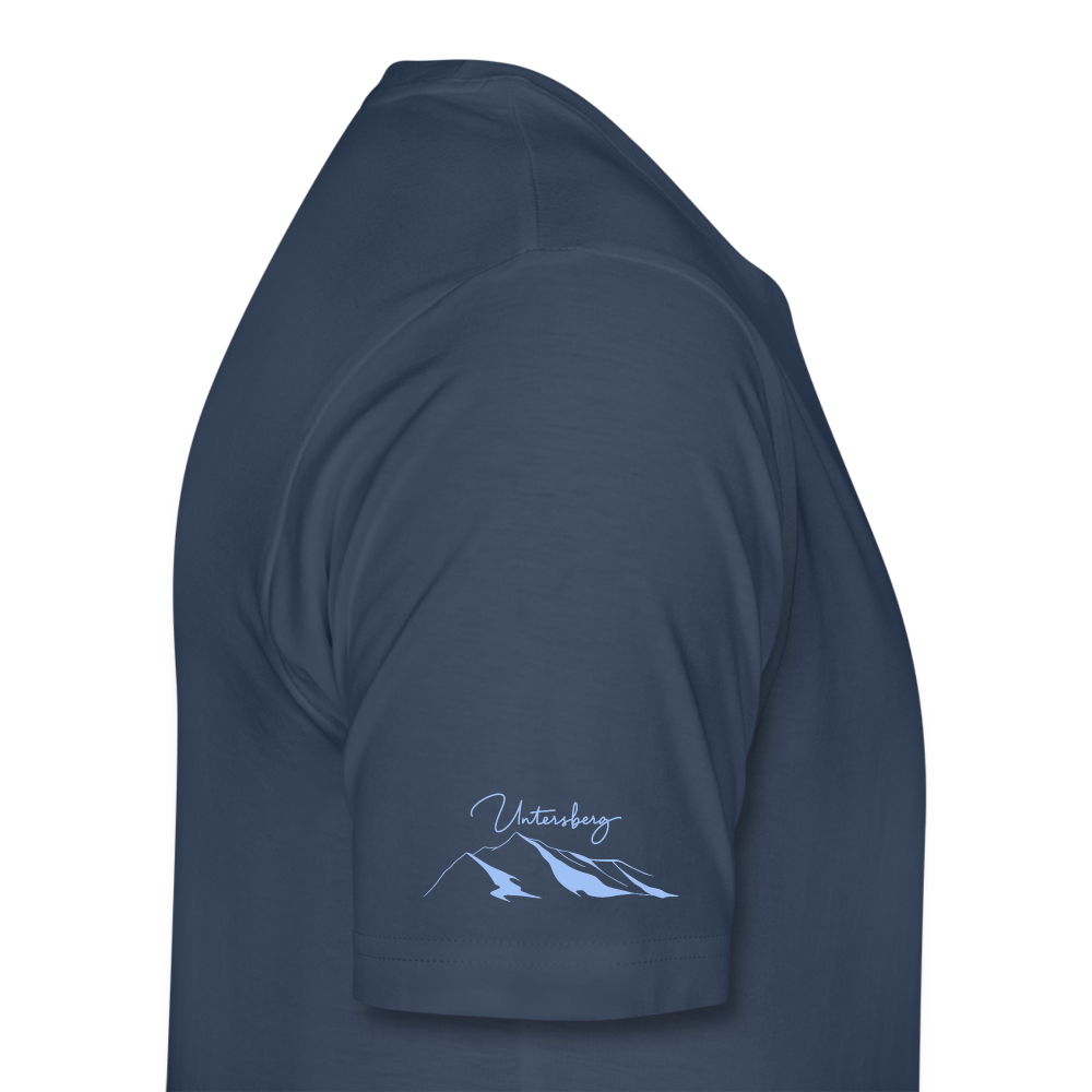 Premium Bio T-Shirt versch. Farben Untersberg 4xDruck in Navyblau - Navy