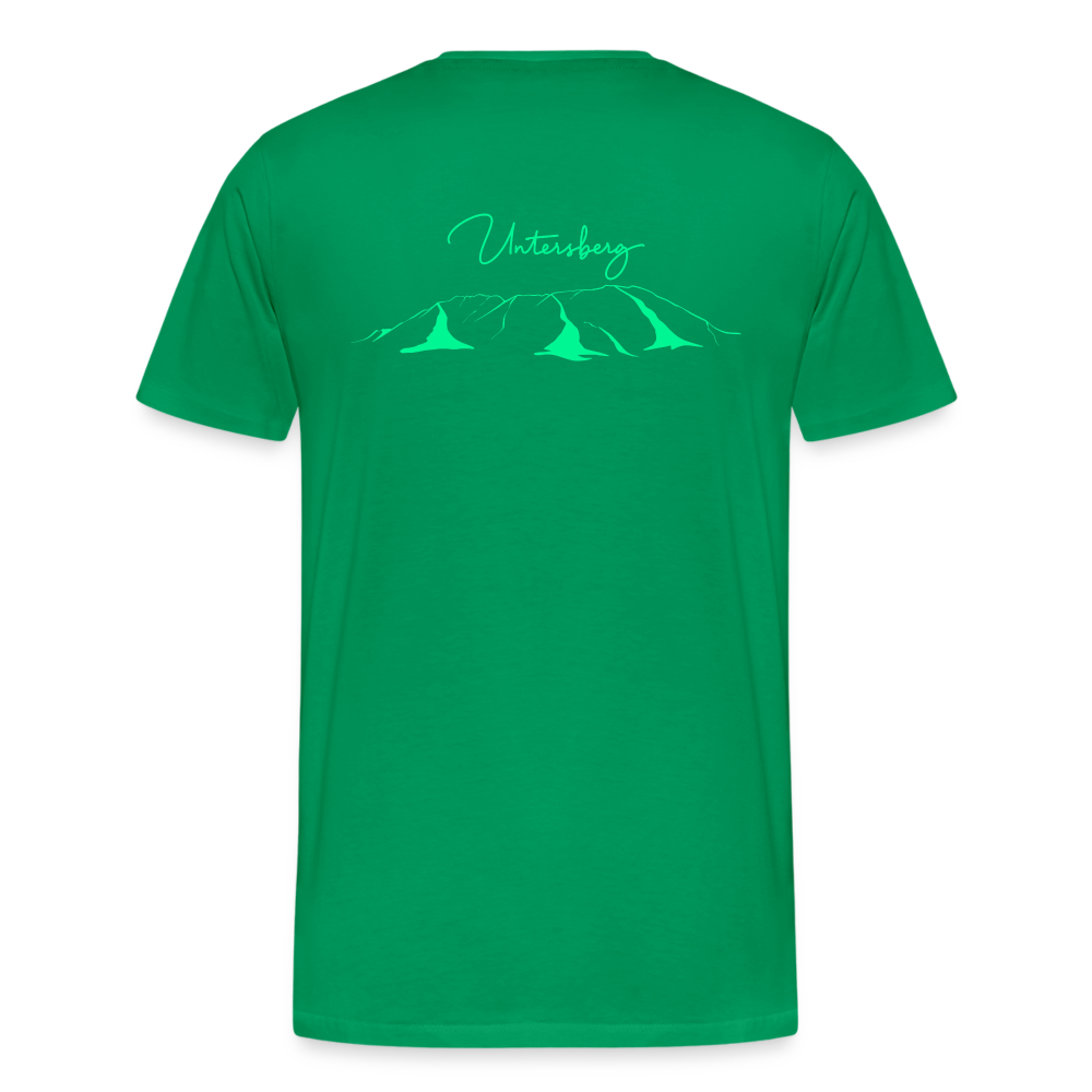 Männer Premium T-Shirt in Kellygrün Untersberg 4xDruck in Neongrün - Kelly Green